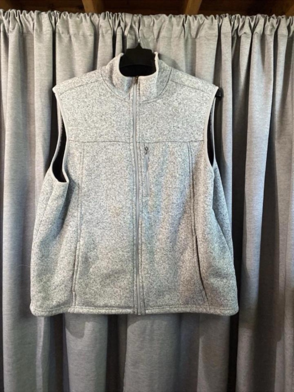 George Light Gray Men's Fleece Zip-Up Vest